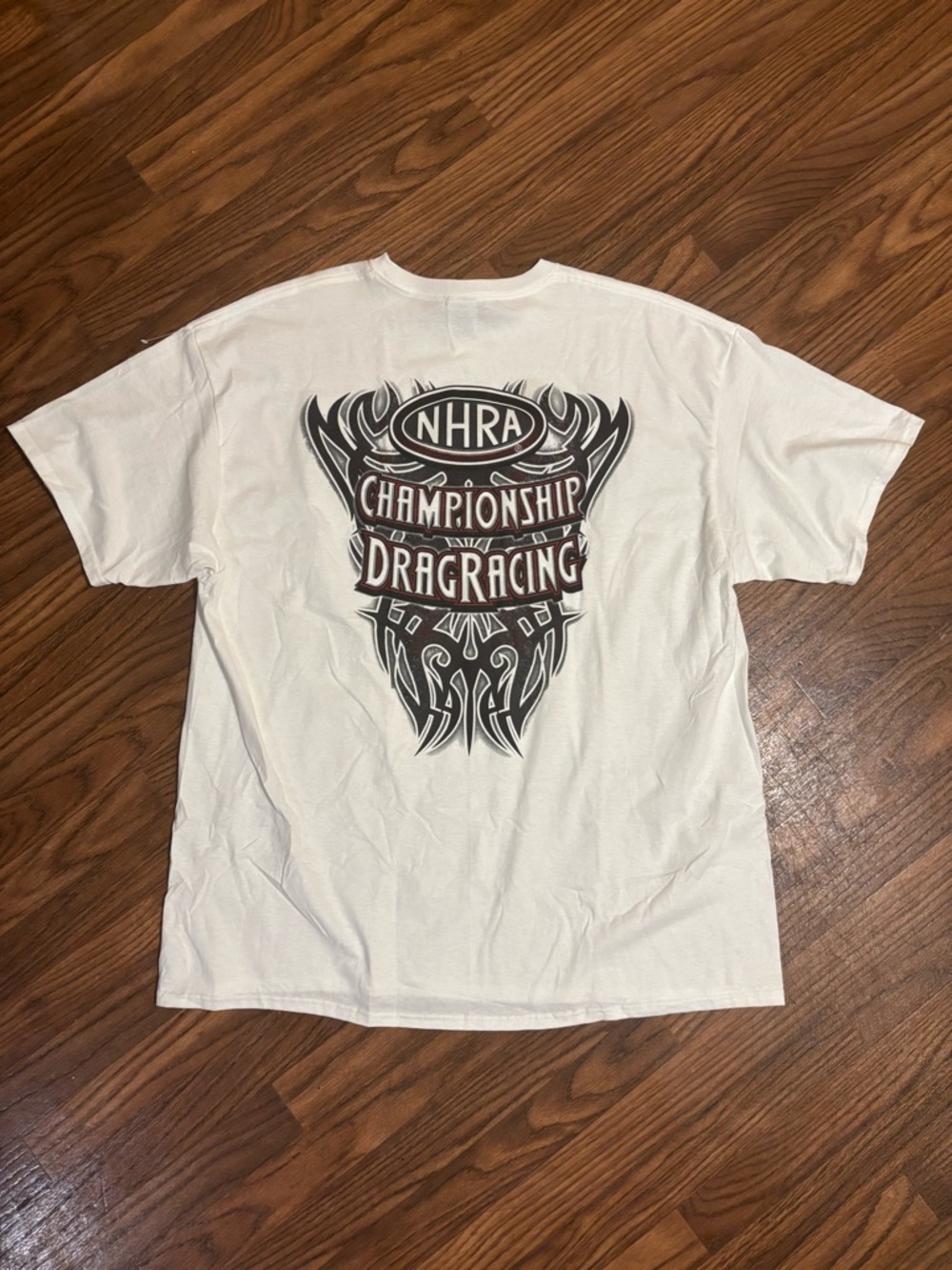 Championship Drag Racing Graphic T-Shirt - White Mens 2XL * NEW